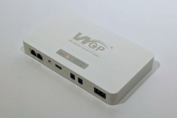 Mini DC UPS WGP POE5 (POE 24v/48v, USB 5v, 9v-12v, 38.48WH/10400 mAh) White