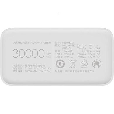 Powerbank Xiaomi Mi 30000mAh White