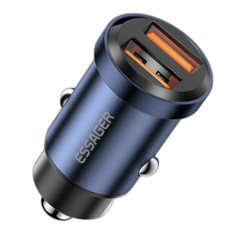 Автомобільний зарядний пристрій Essager Gyroscope Mini 45W Car Charger USB-A + Type-C Blue (ECCAC45-TL03-Z)