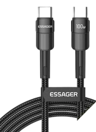 Кабель ESSAGER Sunset 100W USB charging&data cable Type-C to Type-C 1m Black (EXCTT1-CG01)