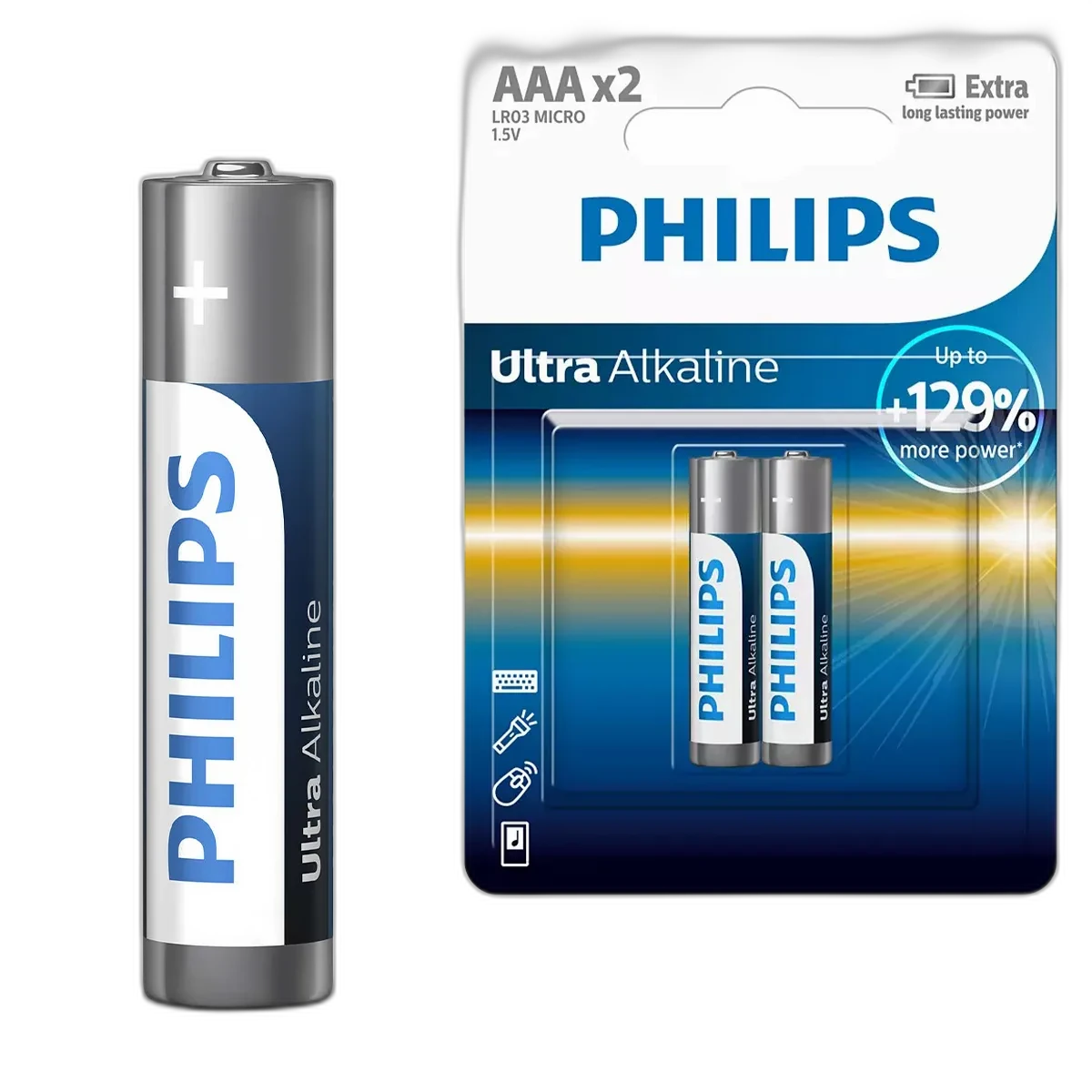 Батарейка AAA Philips Ultra Alkaline 2шт